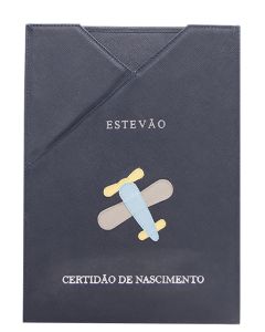 Porta Certidão de Nascimento - Avião